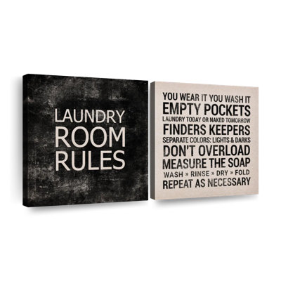 " Laundry Room Rules " 2 - Pieces