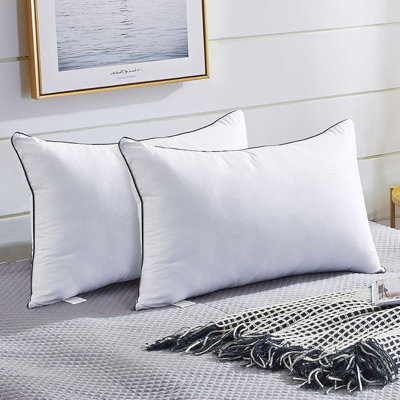 Soft and Supportive Bed Pillow for Side and Back Sleeper, Down Alternative Hotel Collection Pillows, Set of 2 Standard