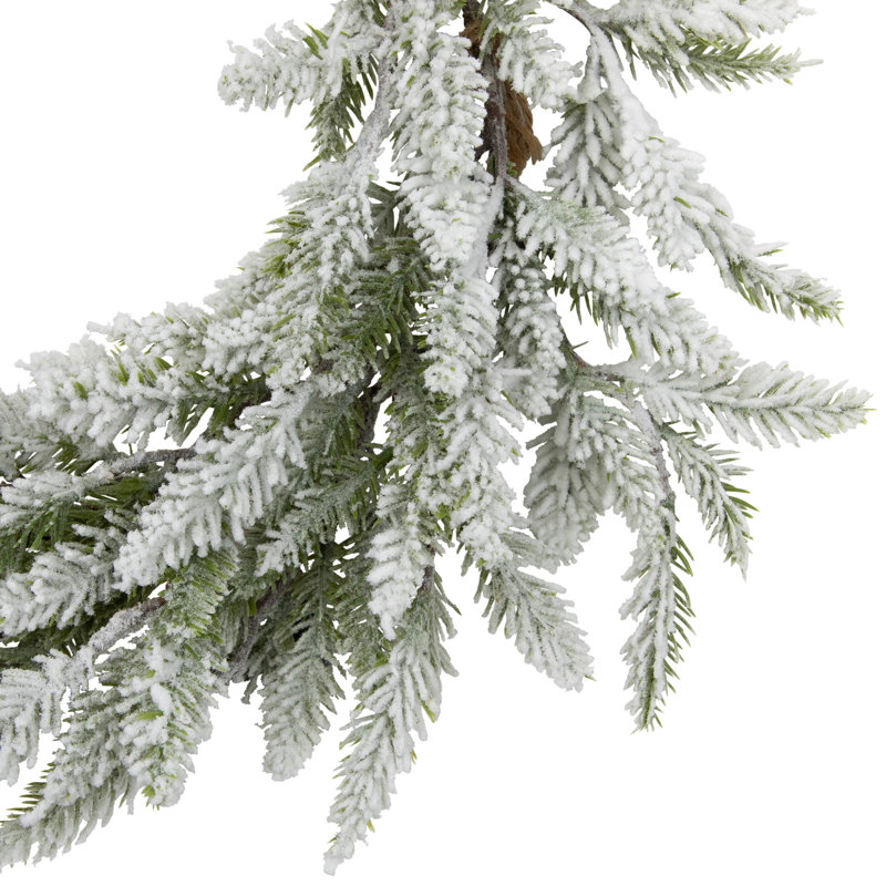 Heavily Flocked Pine Artificial Christmas Wreath - 16.5" -Unlit
