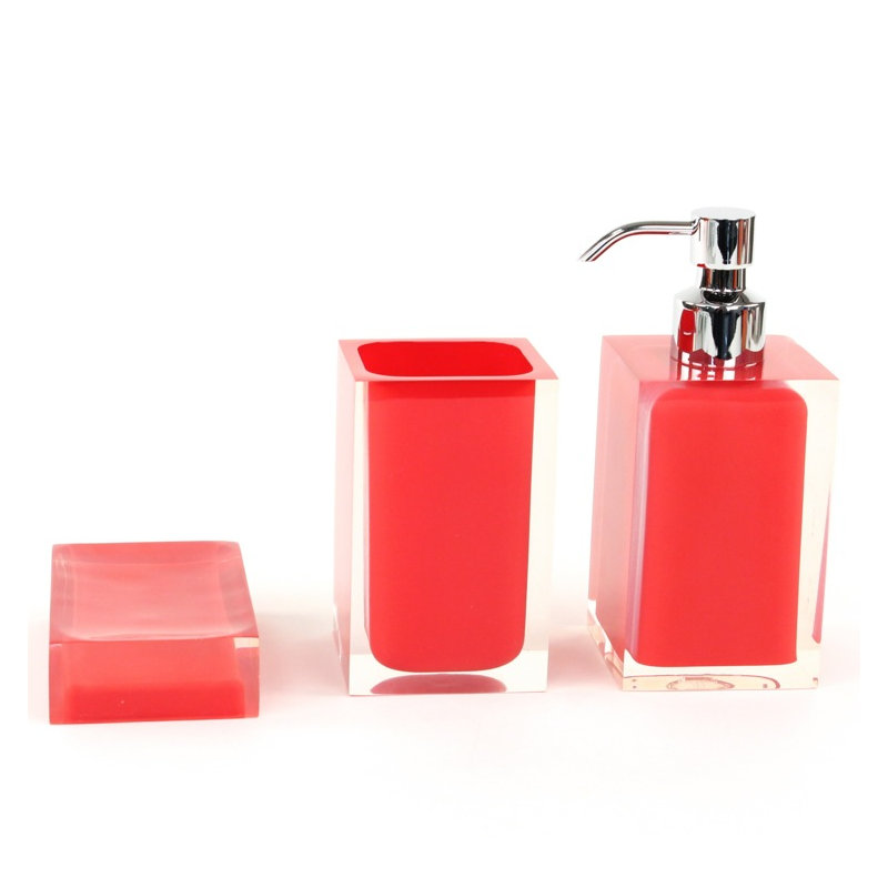 Ensemble d'accessoires de salle de bain 3 pièces Currahee, Rouge