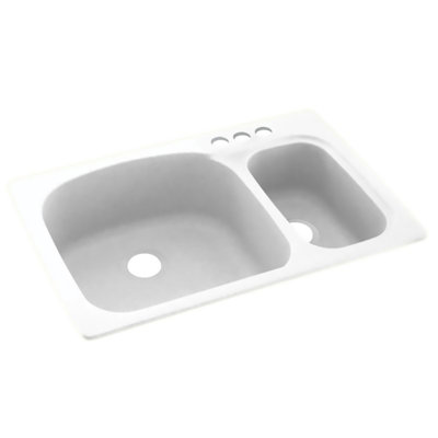 33'' L Double Bowl Solid Surface Kitchen Sink