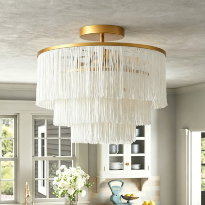 Plafonnier semi-encastré 3 lumières Frange