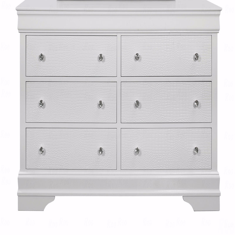 Commode blanche crocodile métallique, Blanc