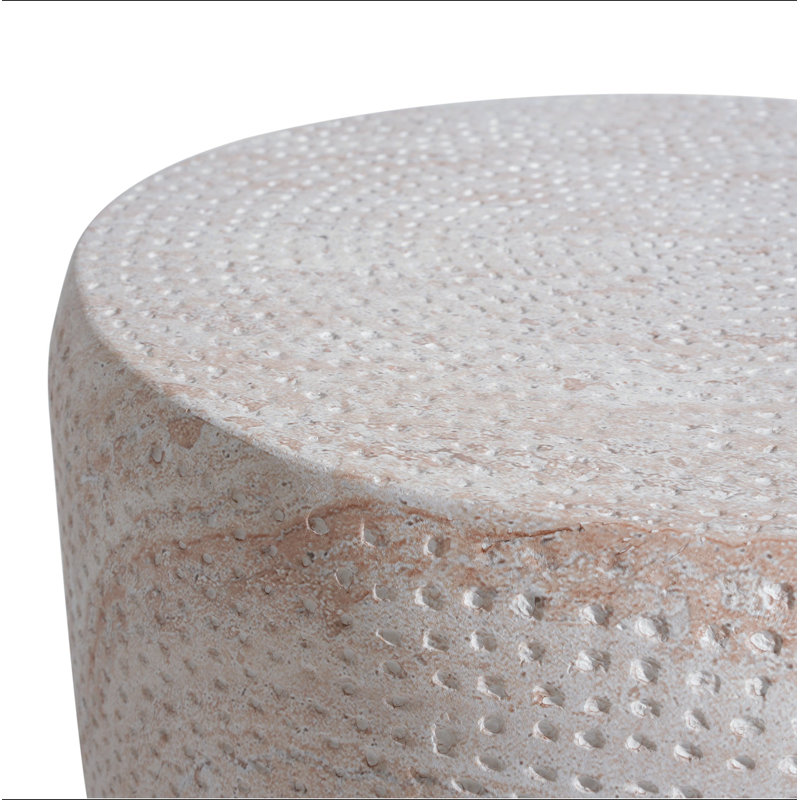 Table d'appoint d'extérieur / d'intérieur en béton léger, Beige