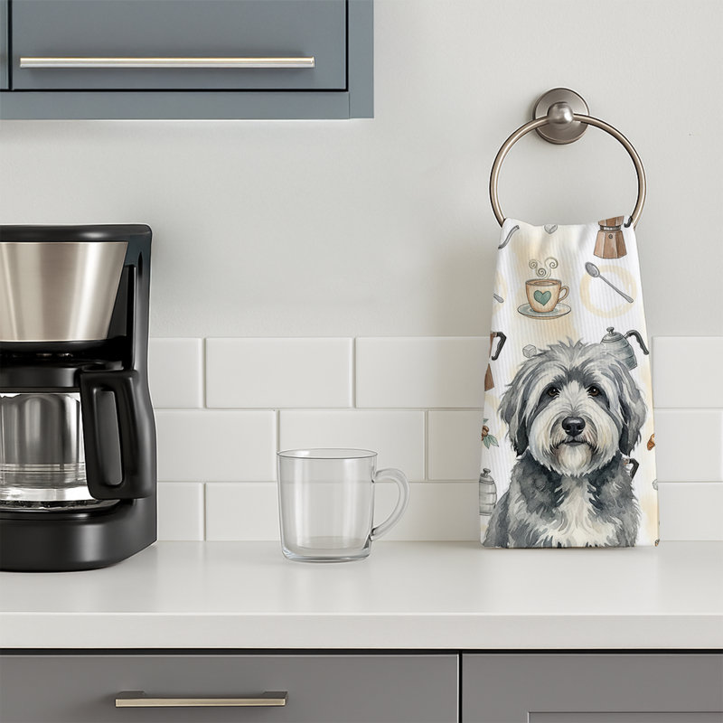 Torchon gris et blanc Old English Sheepdog, Berger anglais gris et blanc