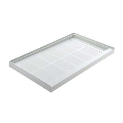 60 po L x 36 po W Base de bac de douche en acrylique à surface solide avec drain à droite Alcove