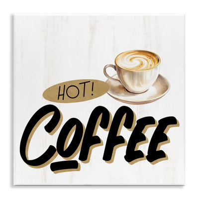 Plaque murale rétro avec café chaud, design par Kim Allen