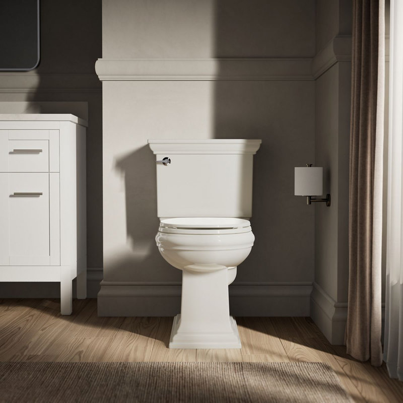Kohler Brevia Quiet-Close Toilet Seat with Grip-Tight Bumpers and Quick-Attach Hardware, Round, Biscuit