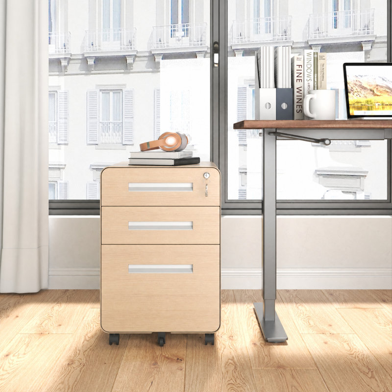40cm Wide 3 -Drawer File Cabinet, Brown