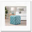Repose-pieds carré tressé avec velours bleu glacier-262823064