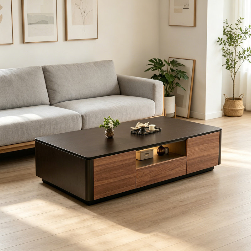 Table basse moderne avec tiroir de rangement, H 14,56 po x L 47,24 po x l 23,62 po