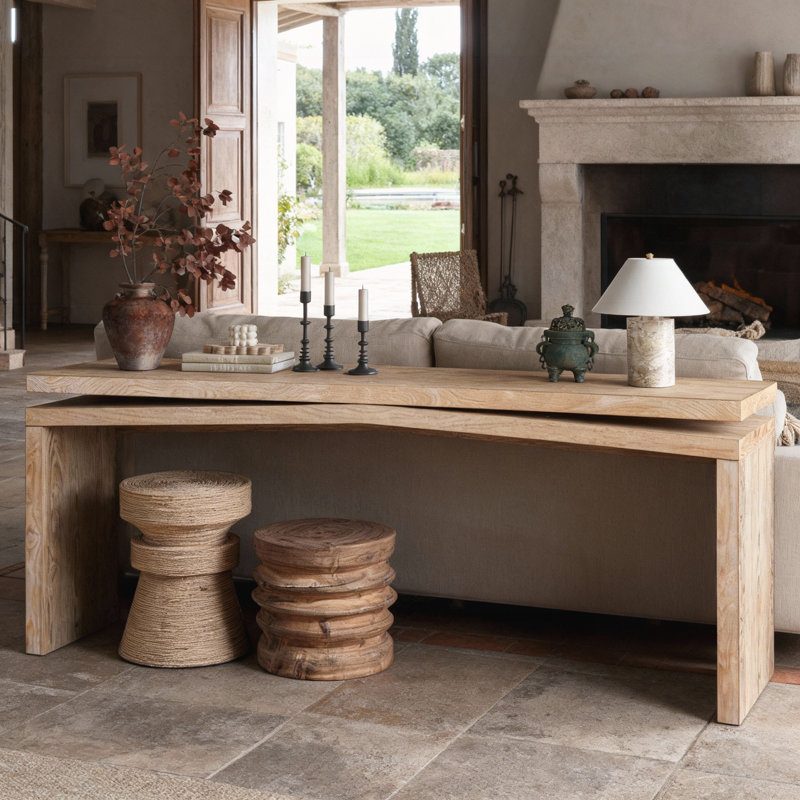 Longue table d'entrée pour salon, couloir, Naturel antique