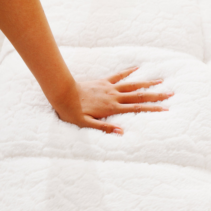 Canapé moderne de 66,5 pouces sans os avec deux coussins décoratifs circulaires, tissu en polyester à poils longs texturé litchi doux pour la peau, canapé à carreaux en mousse à deux places