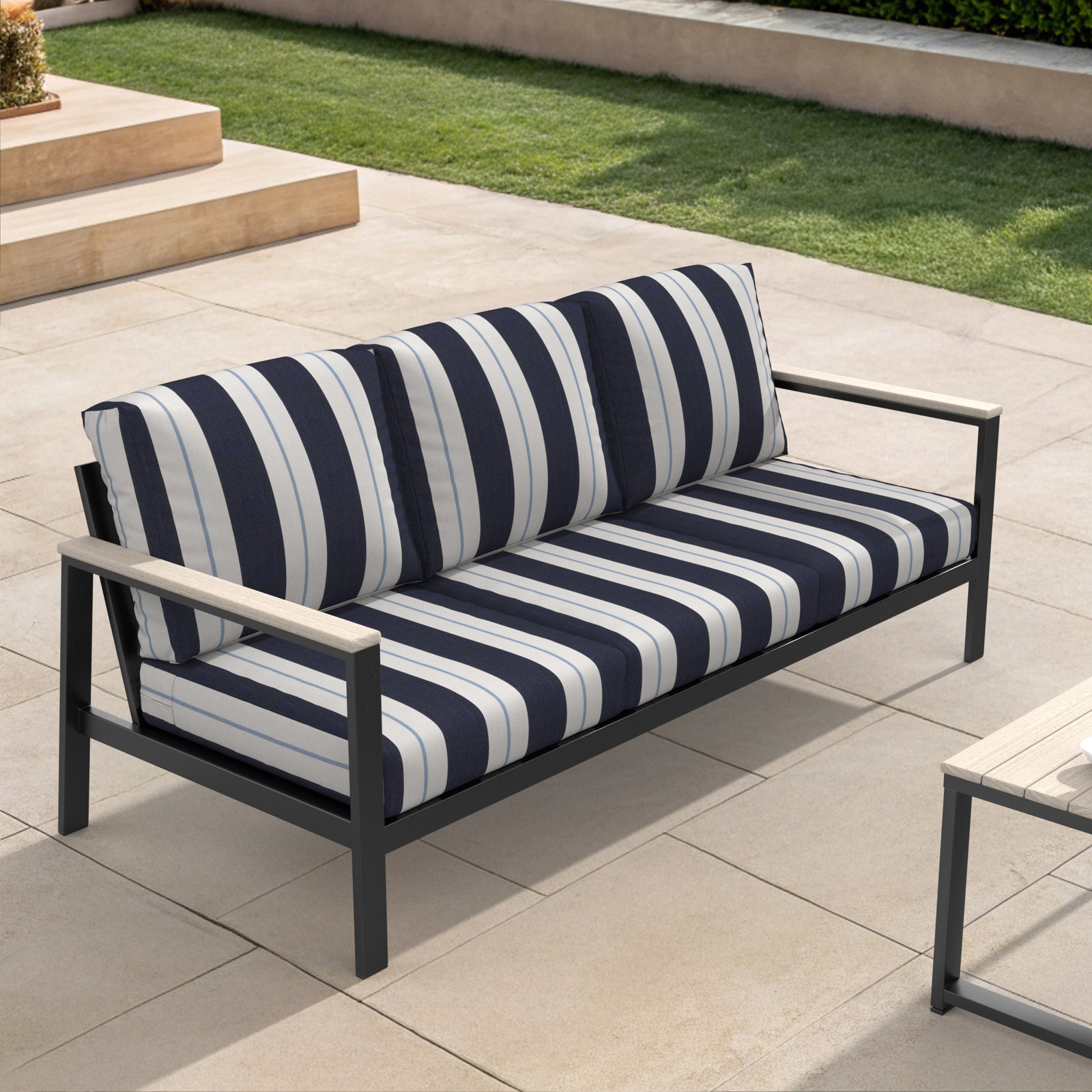 Townsend 80" Sunbrella® Patio Sofa, Sunbrella® Relate Harbor, Yes, Seashell