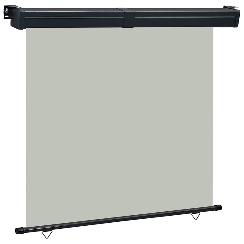 Écran d'intimité rétractable avec auvent rétractable, Gris, H 98,4 po x l 66,9 po