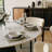 Modern 5/7 Pieces Dining Room Sets, Pre-Assembly Rectangular Dining Table Sets, Sintered Stone Tabletop Kitchen Dining Table Set With Upholstered Chairs-252183262-252183258-252183261