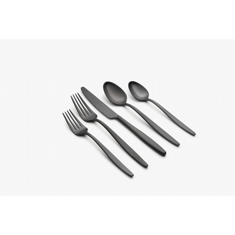 20-Piece Abe Brushed Black Flatware Set + Reviews