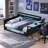 Vanta Full Wood Gaming Bed with Desk, Storage Shelves, LED Lights and Charging Station-135444814-135444816