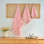 Yolet Home Decor Premium Luxury Ultra Soft 100% Cotton Sheer Embroidered Kitchen Bathroom Modern 3 Piece Lace Towel Set, Pink Colour