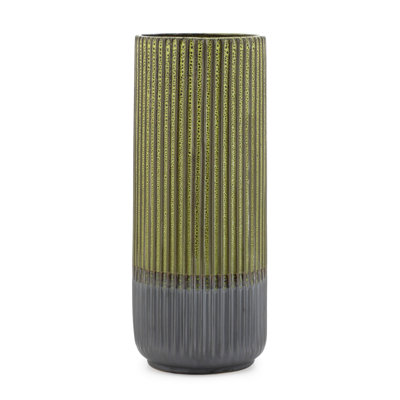 Vase de table en céramique vert intérieur / extérieur