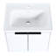 Meuble-lavabo de salle de bain moderne 60 pouces avec étagère de style contemporain