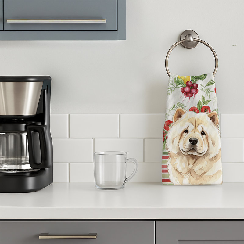 Serviette de cuisine crème Chow Chow, Cream Chow Chow