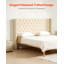 Tête de lit, très grande tête de lit à hauteur réglable, confortable capitonnée à motif de losanges pour lit très grand, l 84,1 po x H 54,33 po x P 8,27 po, idéale pour la chambre à coucher, l'hôtel, la famille d'accueil, le dortoir, la crème