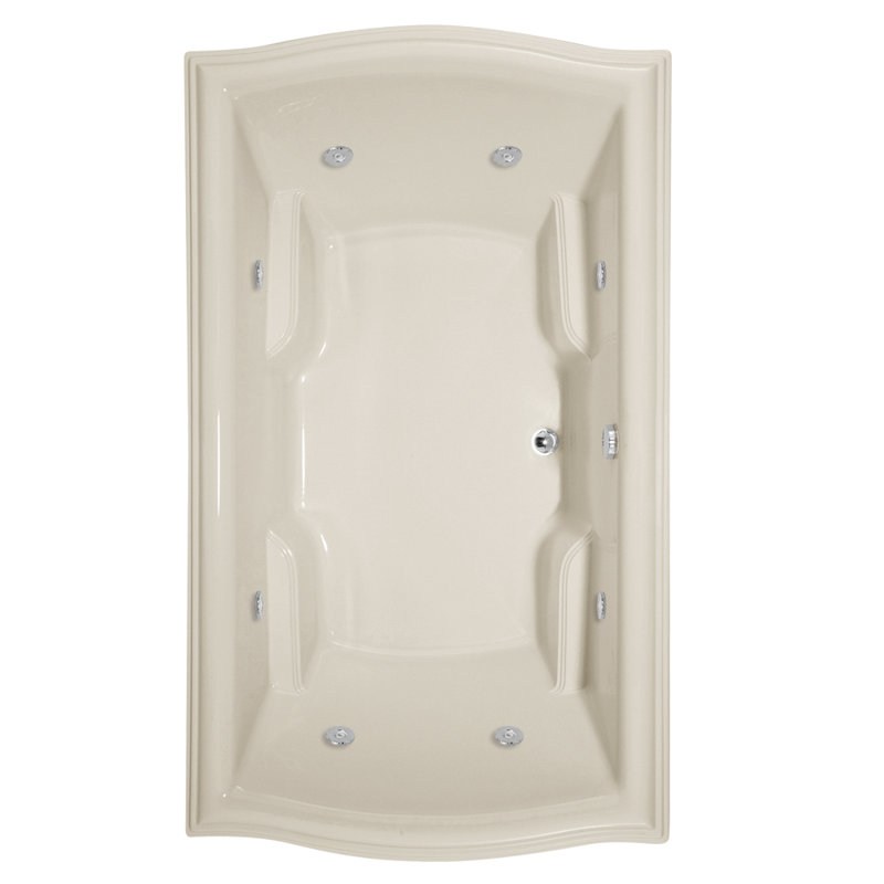 Debra 72'' x 42'' Acrylic Bathtub, Bone, Matte Black