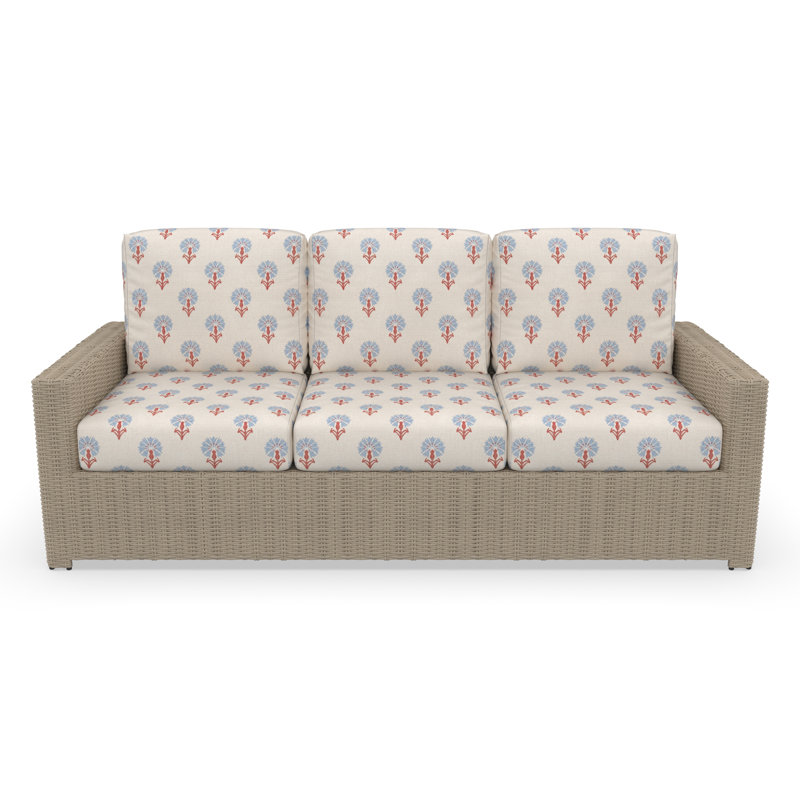 Canapé 3 places avec coussins Sunbrella Henri, Sunbrella® Mira Celeste