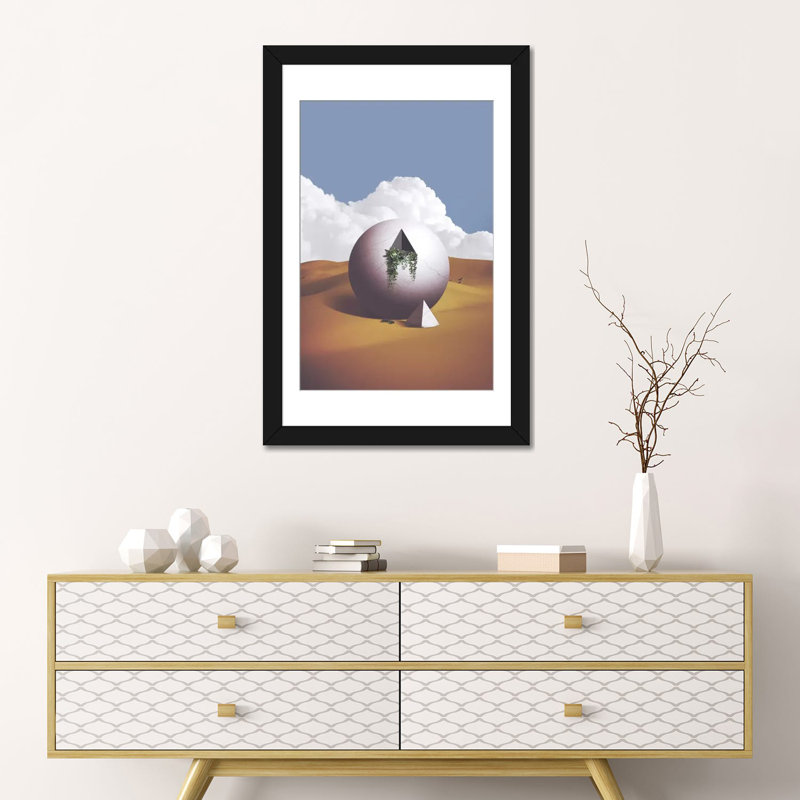 « space », reproduction d’impression sur toile, H 24 po x l 16 po x P 1 po, Papier beaux-arts encadré noir, Blanc