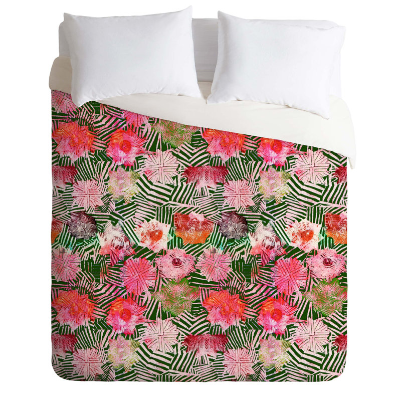 Ensemble de housse de couette Birch Rose Collection, Housse de couette pour grand lit et 2 taies décor