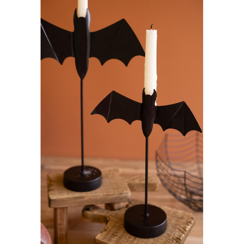 ENSEMBLE DE DEUX PORTE-BOUGIE TAPER NOIR