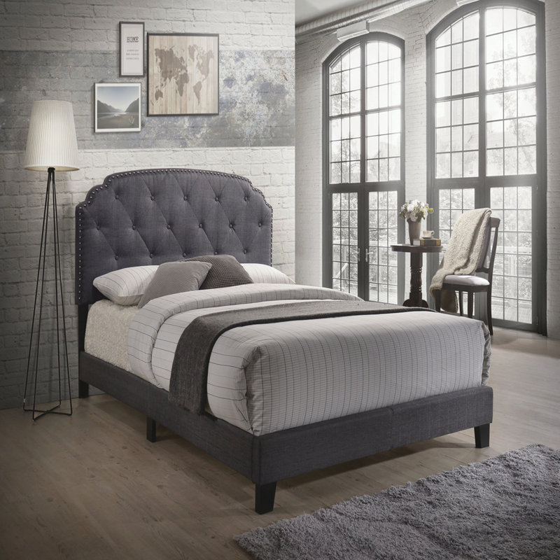Grand lit en tissu Tradilla Grey