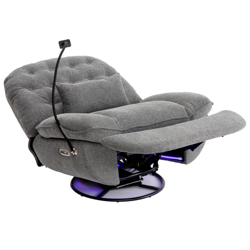Fauteuil inclinable électrique Zynae, Velours gris