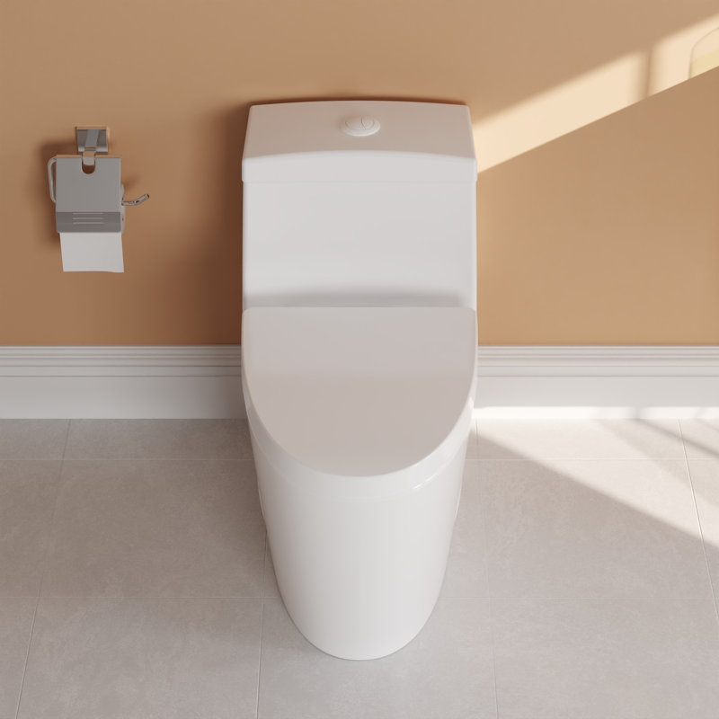Toilette allongée monobloc DeerValley Prism, Blanc, 12"