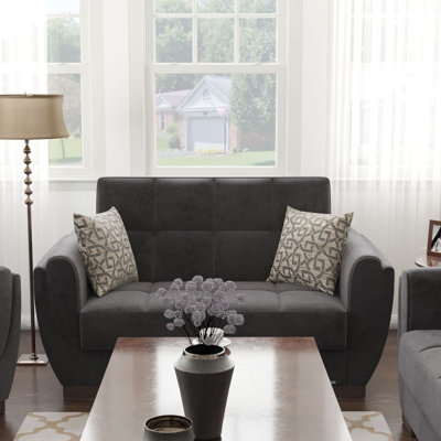 Causeuse convertible avec rangement en microfibre noire Primenest Collection Nimbusflow