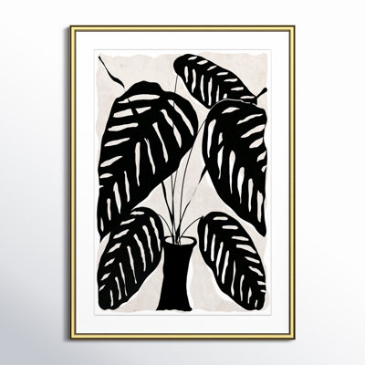 Black and White Potted Plant I Print