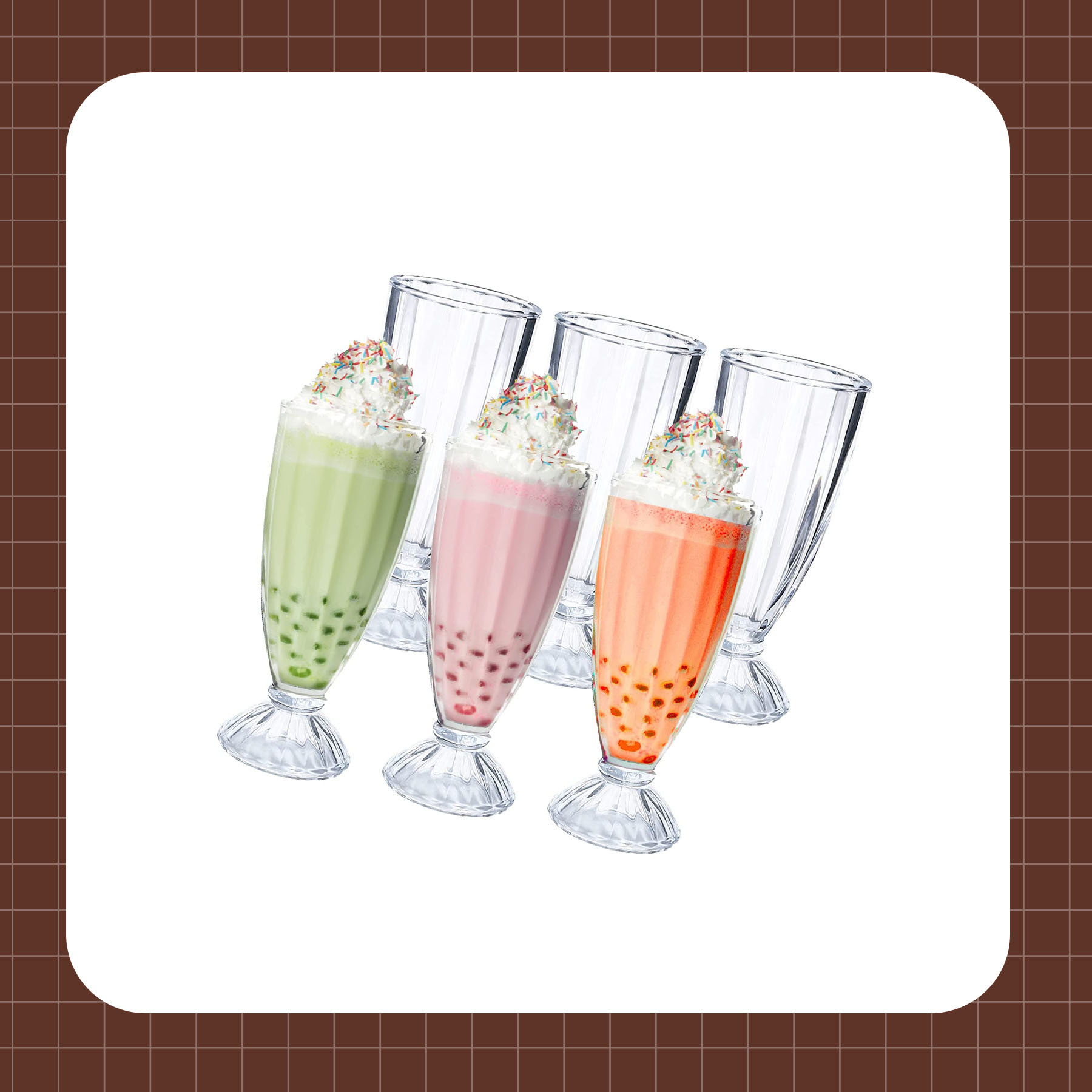 Libbey Fountain Shoppe Milkshake Glasses, 12-ounce, Set of 6