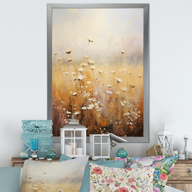 «Meadow Of Dreams II» sur toile, Cadre simple argenté, H 20 po x l 12 po x P 1 po