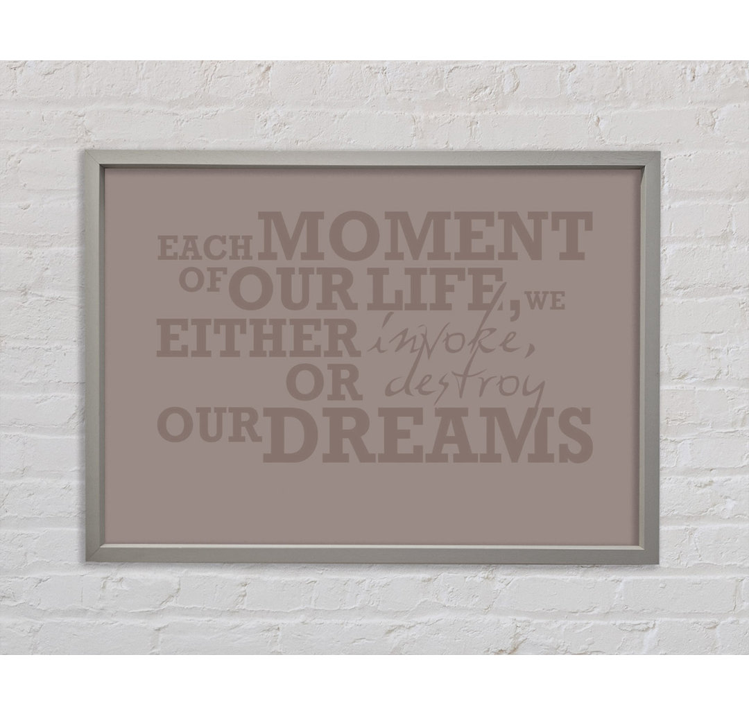 Each Moment Of Our Life Beige - Single Picture Frame Typography on Canvas