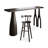 2-Person Black Straight Solid Wood Bar Table Sets