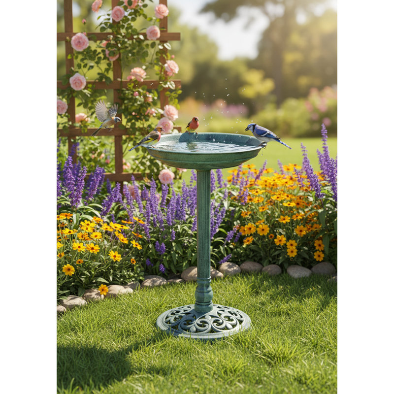 Plastic Birdbath, Light Green