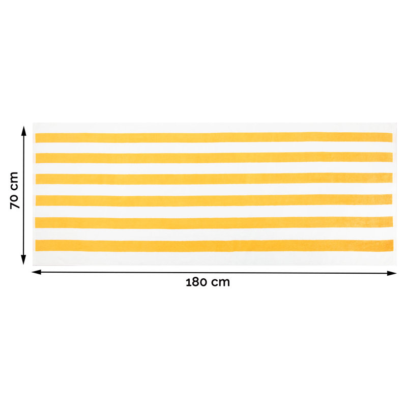Midweight Beach Towel, Yellow/White