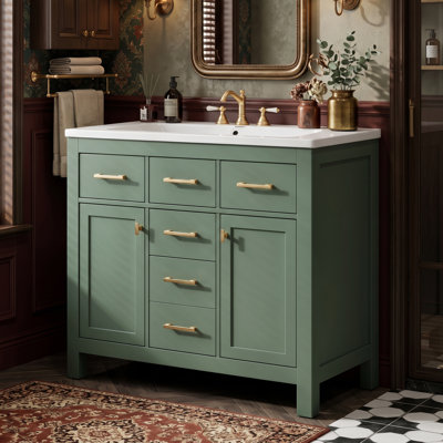 Ensemble de meuble-lavabo autoportant 36 po avec comptoir en céramique 36 po