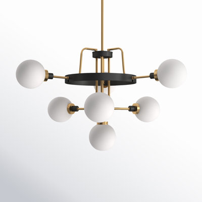 Andrea 7 Light Metal Dimmable Sputnik Chandelier