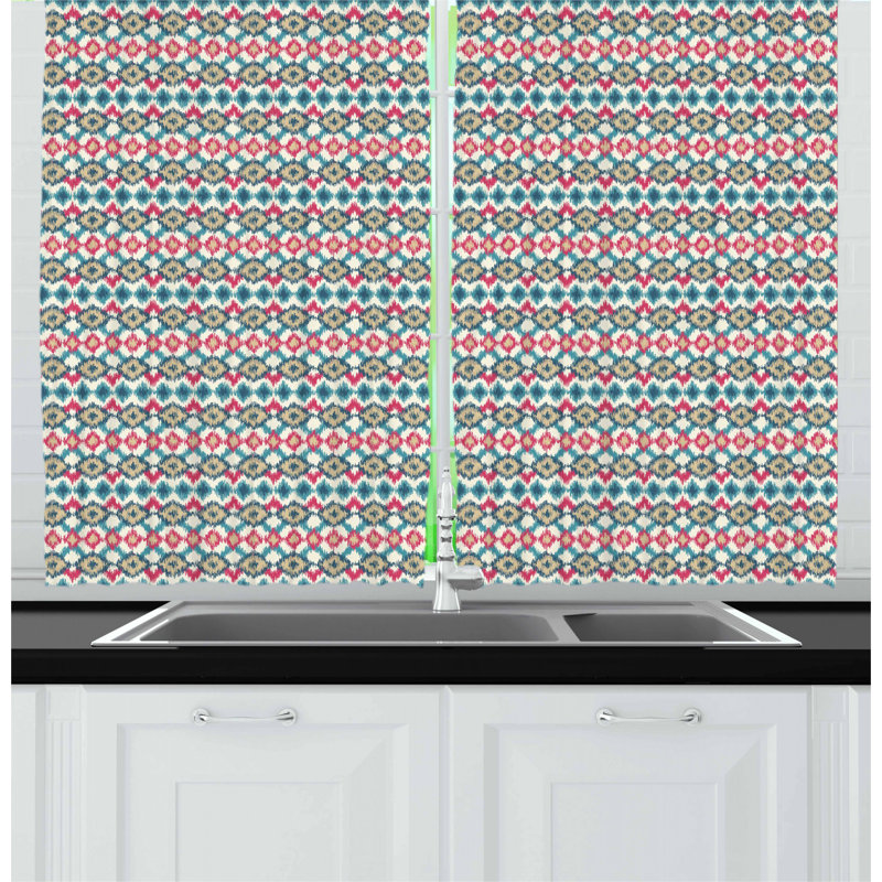 Geometric Tailored Kitchen Curtain
