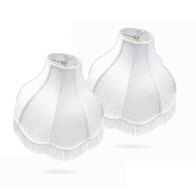 Victorian Scalloped Fringe Lamp Shades, 2-Pack