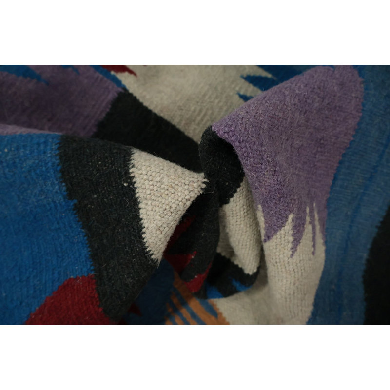 Tapis vibrant de style sud-ouest kilim 8 x 10 avec motifs frappants