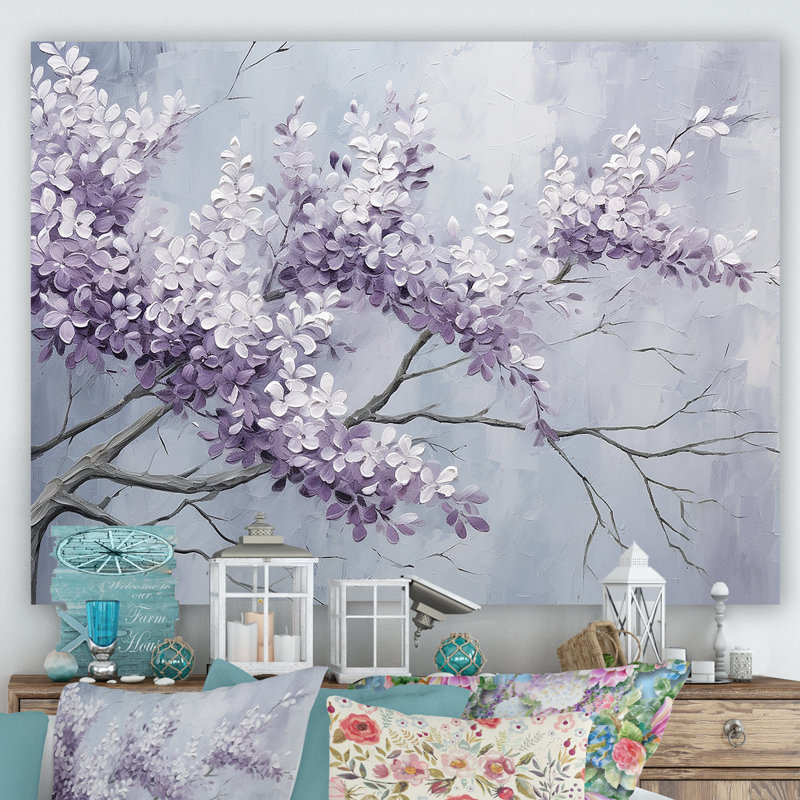 Beautiful Lilac Dreamscape IV - Lilacs, art mural encadré, Toile tendue, H 12 po x l 20 po x P 1 po