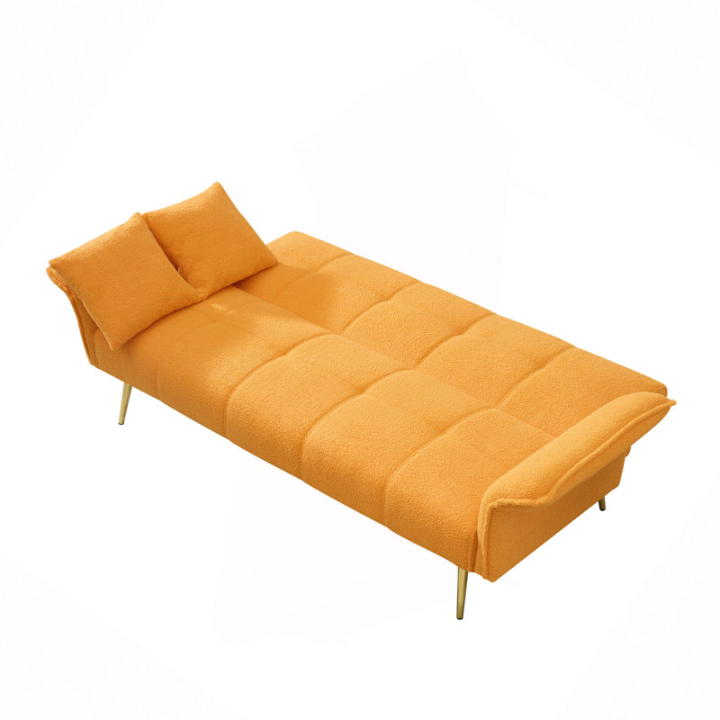 Futon-lit 70,1 po, canapé-lit double convertible, Jaune